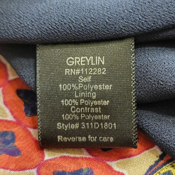 Anthropologie Maeve Peasant Patchwork Print Boho Dress Mini Navy Blue Red Tan XS - Picture 14 of 16